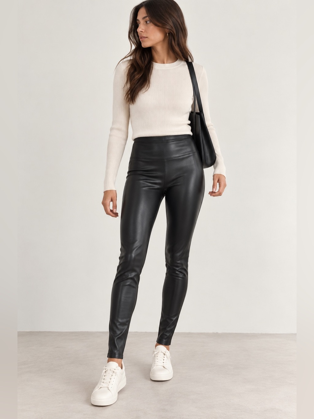 Wilfred Free Aritzia Faux Leather Leggings Black High Rise S